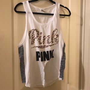 PINK leopard lettering tank